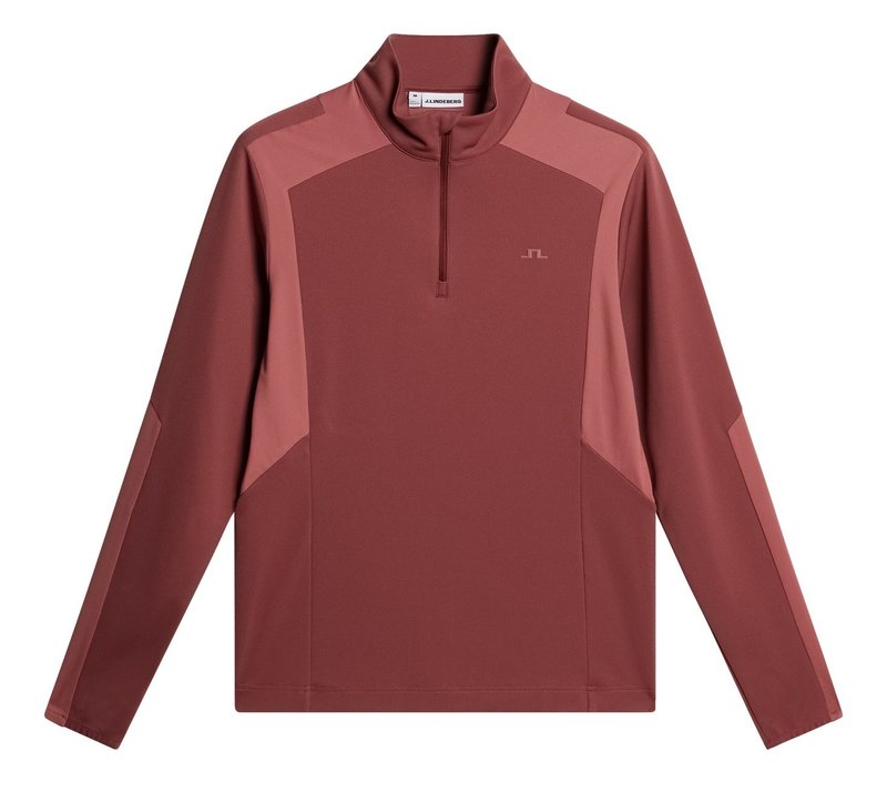 J.Lindeberg Lukas Quarter Zip Mid Layer pánská mikina, apple butter
