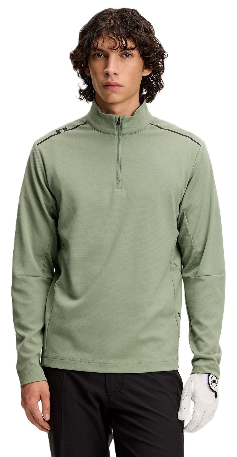 J.Lindeberg Leon Quarter Zip Mid Layer pánská mikina, hedge green