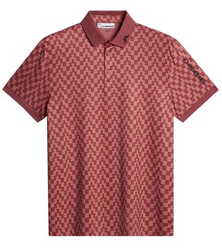 J.Lindeberg Tour Tech Print pánské polo, bridge stack apple butter