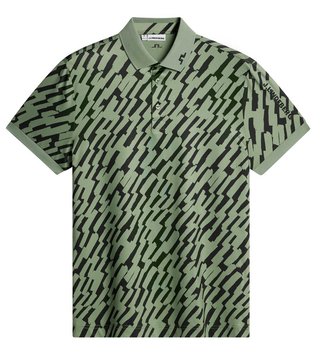 J.Lindeberg Tour Tech Print pánské polo, oak green