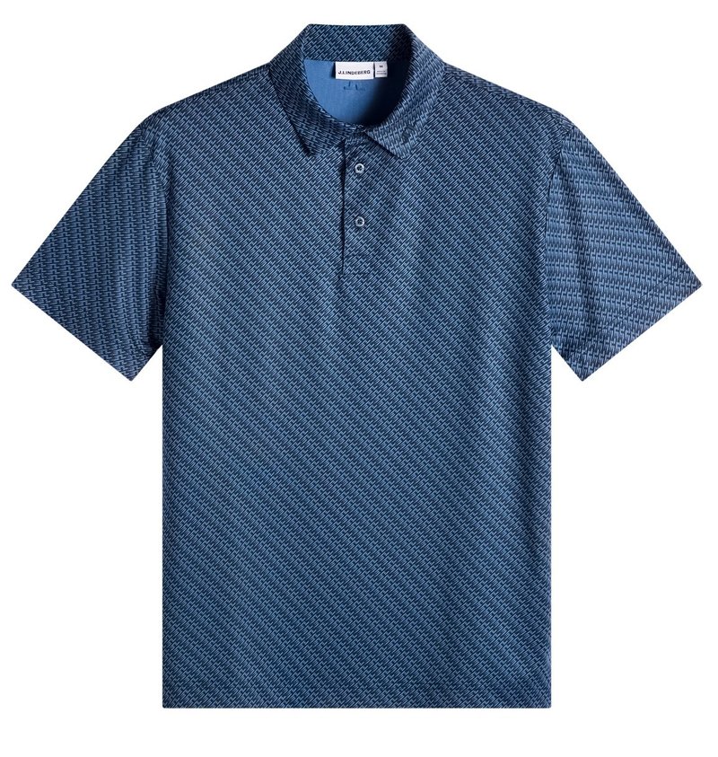 J.Lindeberg Tod Print pánské polo, flight bridge navy fed