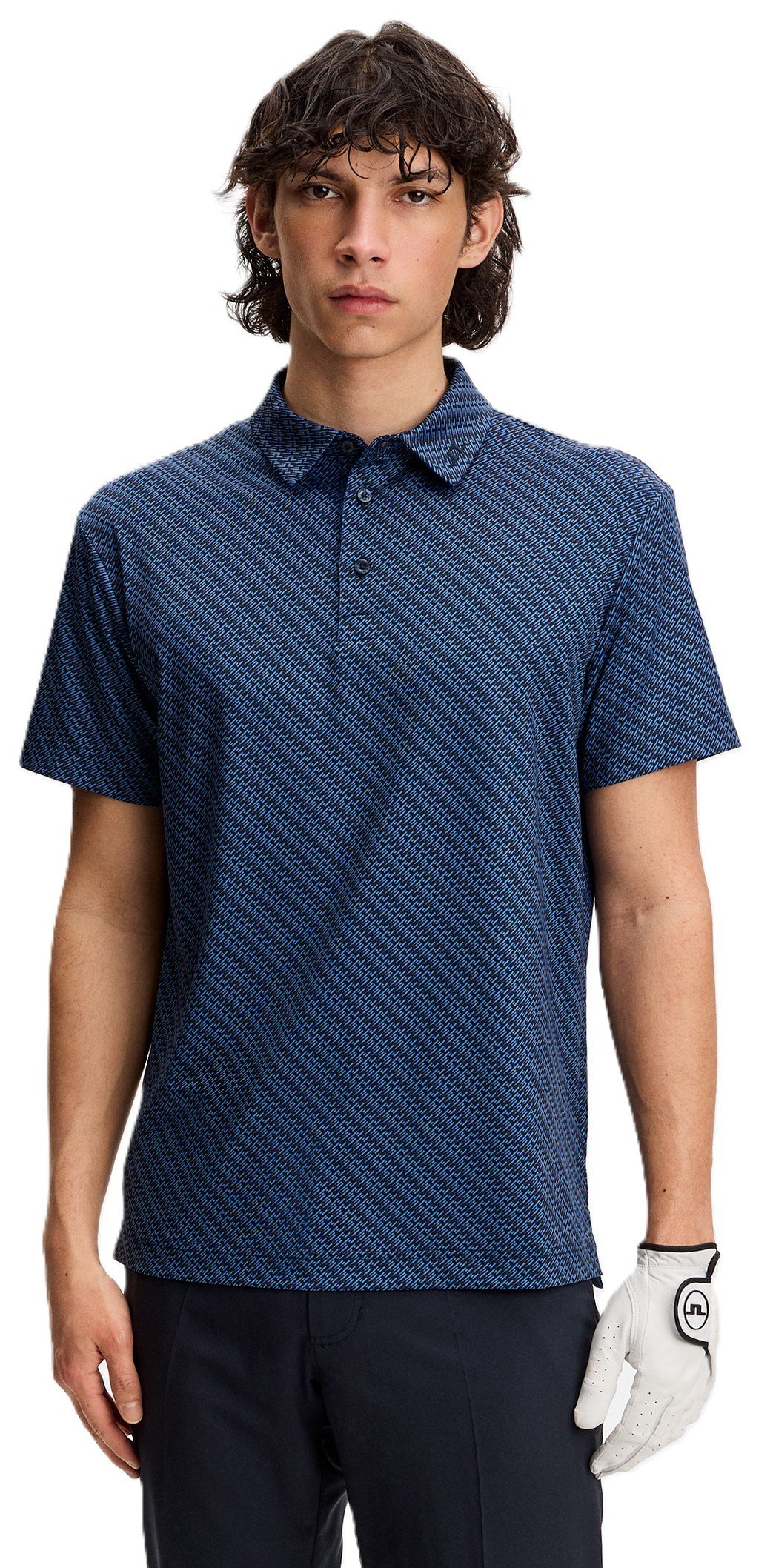 J.Lindeberg Tod Print pánské polo, flight bridge navy fed