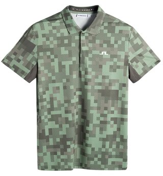 J.Lindeberg Dario Tour Print pánské polo, tour 26 tonal green