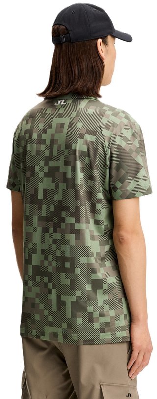 J.Lindeberg Dario Tour Print pánské polo, tour 26 tonal green