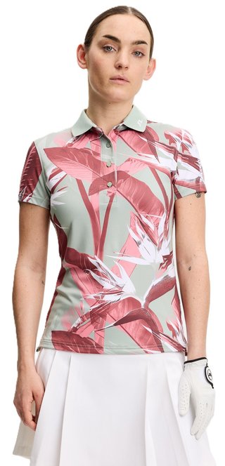 J.Lindeberg Tour Tech Print dámské polo, paradise jadeite