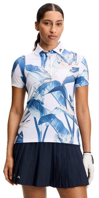 J.Lindeberg Tour Tech Print dámské polo, paradise skylight