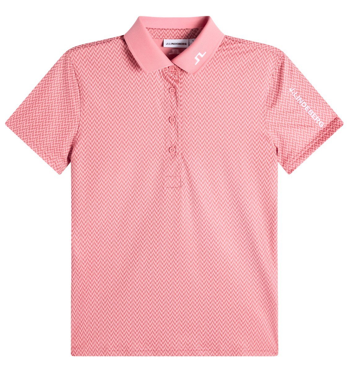 J.Lindeberg Tour Tech Print dámské polo, bridge stack rose