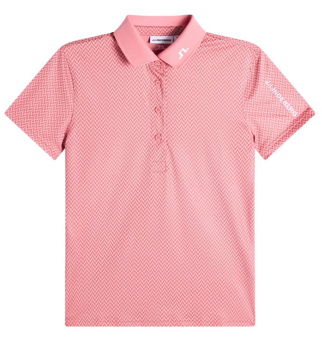 J.Lindeberg Tour Tech Print dámské polo, bridge stack rose