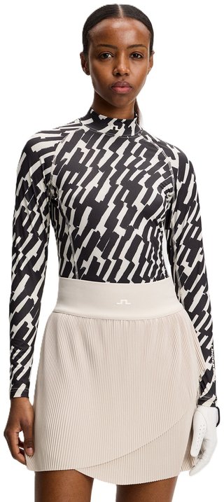 J.Lindeberg Ella Print Soft Compression dámský top, oak moonbeam