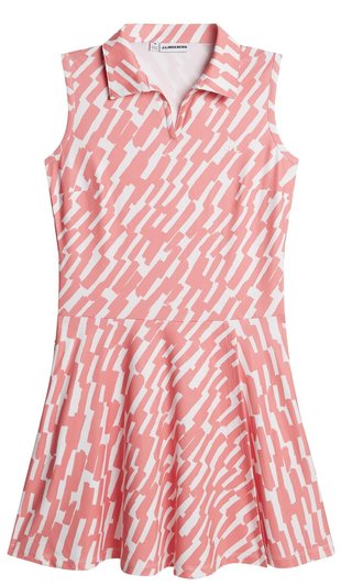 J.Lindeberg Dana Printed golfové šaty, oak flamingo