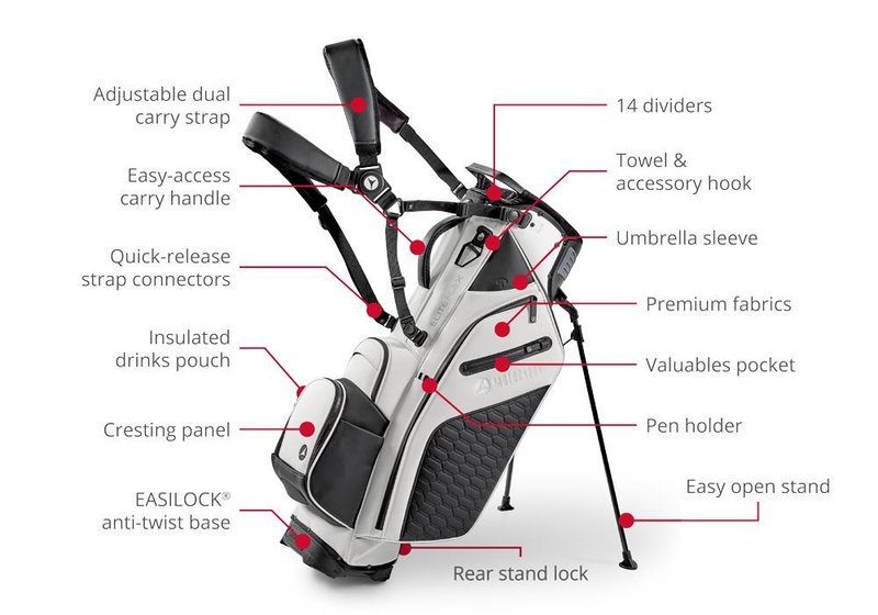 LIMITED - Motocaddy EliteFLEX stand bag, bílo/černý