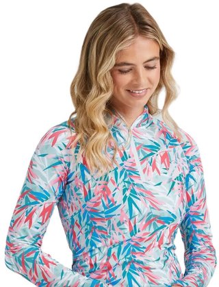Ping Arwen Printed Longsleeve dámské polo, tropic refreat