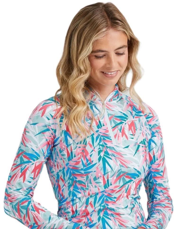 Ping Arwen Printed Longsleeve dámské polo, tropic refreat