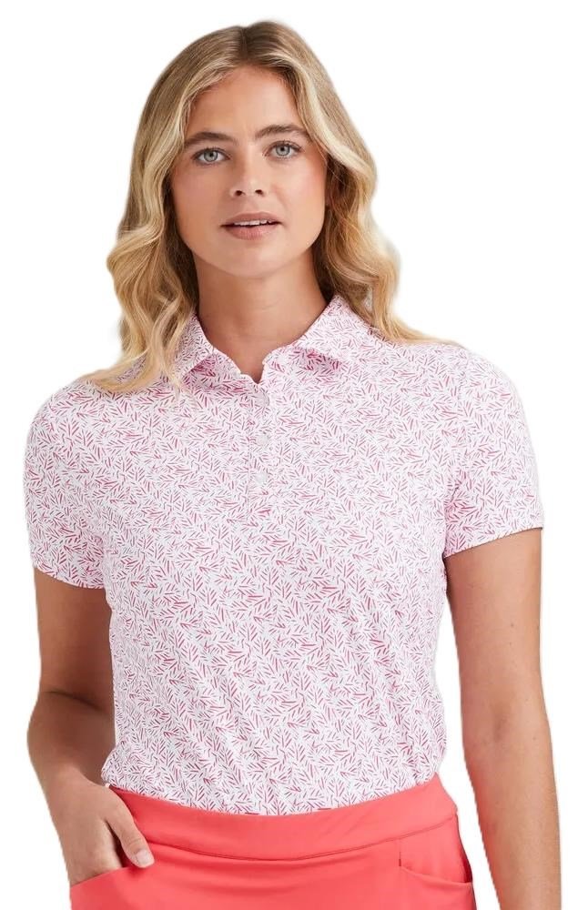 Ping  Aeria Printed dámské polo, fuchsia foliage