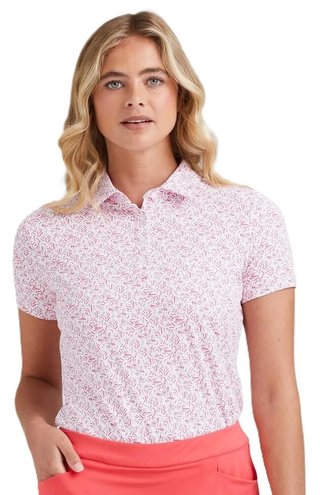 Ping  Aeria Printed dámské polo, fuchsia foliage