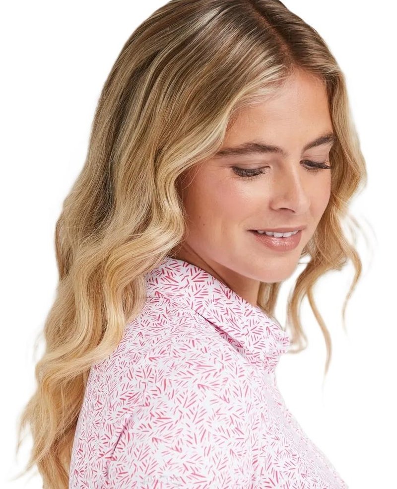 Ping  Aeria Printed dámské polo, fuchsia foliage