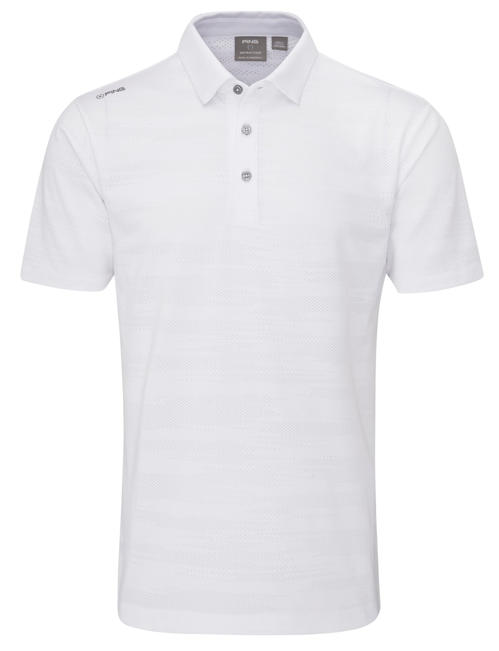Ping Claude Camo Mesh pánské polo, bílé