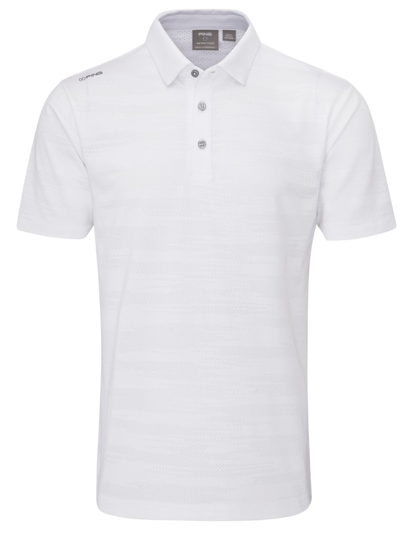 Ping Claude Camo Mesh pánské polo, bílé