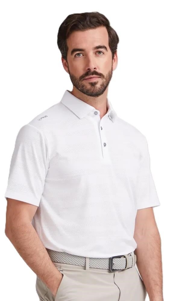 Ping Claude Camo Mesh pánské polo, bílé