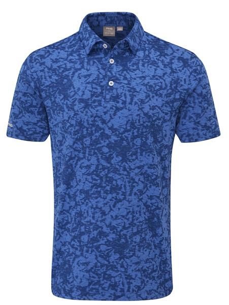 Ping Marek Camo Jacquard pánské polo, bright cobalt multi