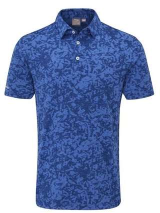 Ping Marek Camo Jacquard pánské polo, bright cobalt multi