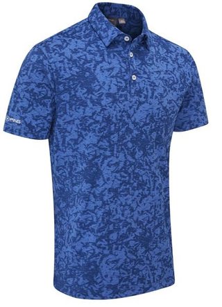 Ping Marek Camo Jacquard pánské polo, bright cobalt multi