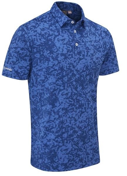 Ping Marek Camo Jacquard pánské polo, bright cobalt multi