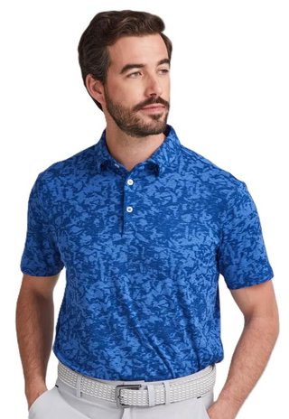 Ping Marek Camo Jacquard pánské polo, bright cobalt multi
