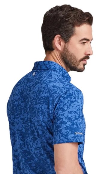Ping Marek Camo Jacquard pánské polo, bright cobalt multi