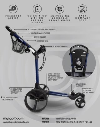 MGI E-Boost hybrid elektrický vozík, modrý