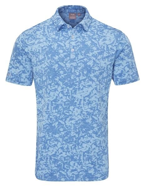 Ping Marek Camo Jacquard pánské polo, baltic sea multi