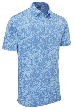 Ping Marek Camo Jacquard pánské polo, baltic sea multi