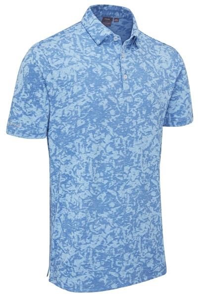 Ping Marek Camo Jacquard pánské polo, baltic sea multi