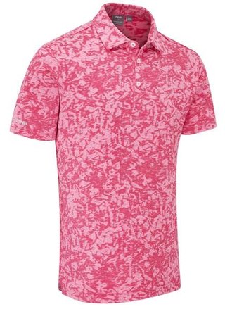Ping Marek Camo Jacquard pánské polo, rhapsody pink multi