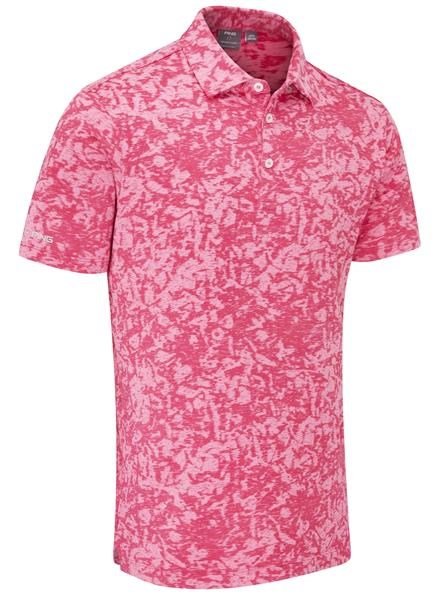 Ping Marek Camo Jacquard pánské polo, rhapsody pink multi