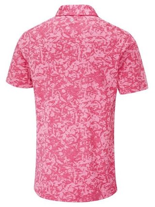 Ping Marek Camo Jacquard pánské polo, rhapsody pink multi