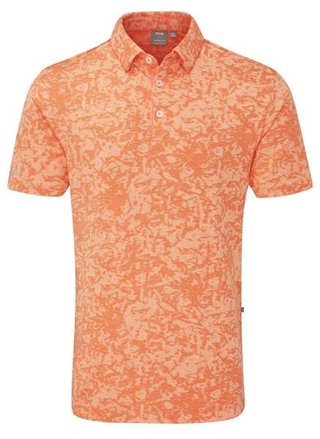 Ping Marek Camo Jacquard pánské polo, wild salmon multi