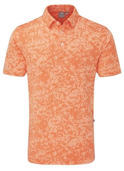 Ping Marek Camo Jacquard pánské polo, wild salmon multi