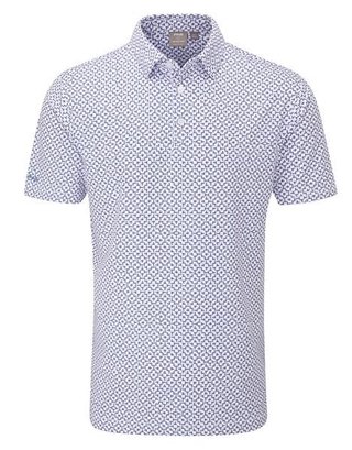 Ping Ephron Printed pánské polo, white/pink haze multi