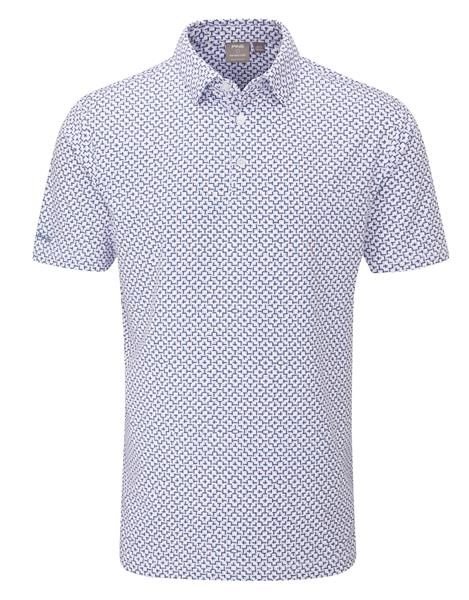 Ping Ephron Printed pánské polo, white/pink haze multi