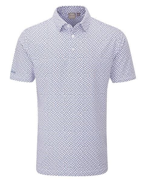 Ping Ephron Printed pánské polo, white/pink haze multi