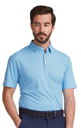 Ping Ephron Printed pánské polo, baltic sea multi