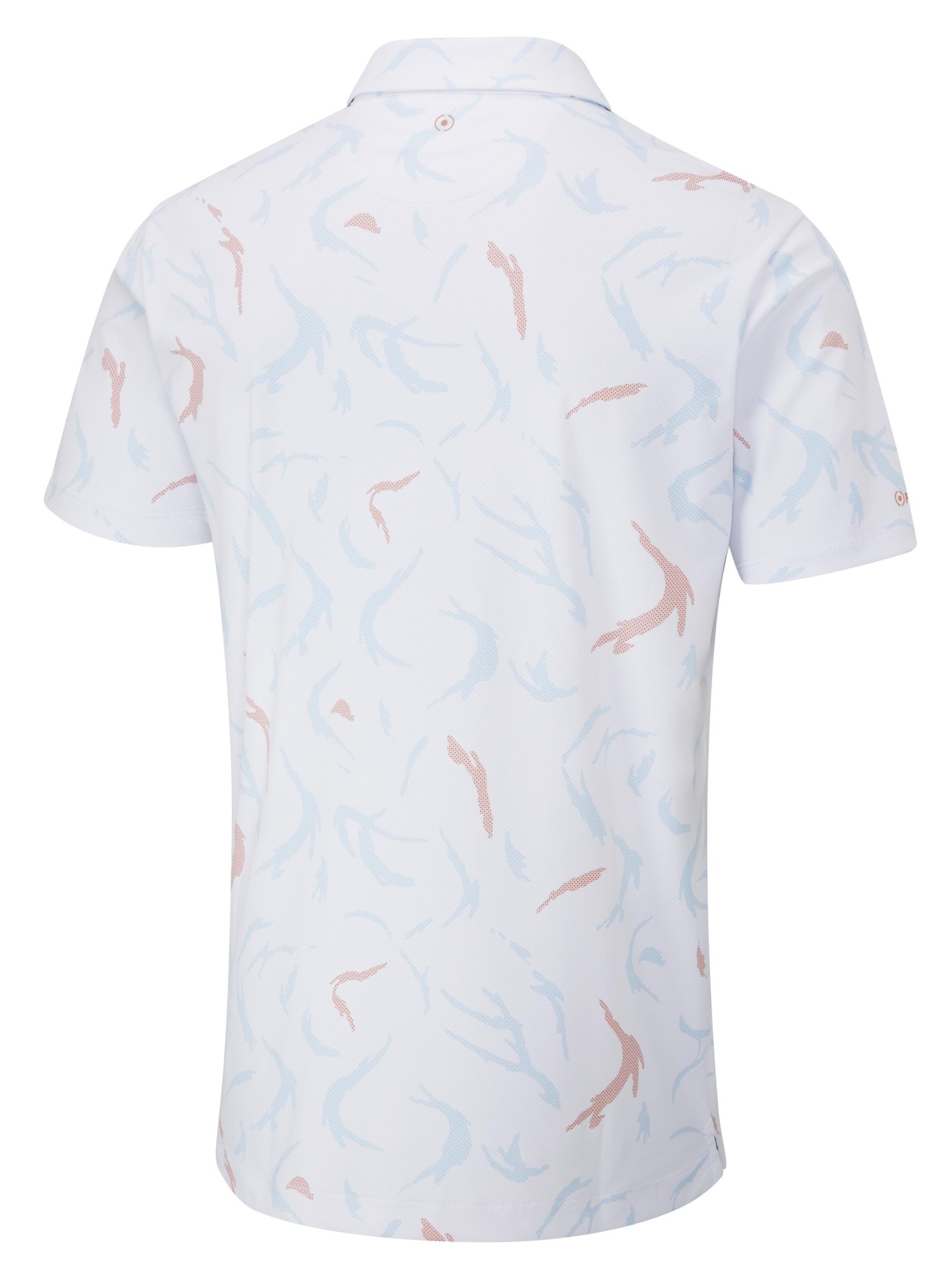 Ping Ephron Printed pánské polo, white/wild salmon multi