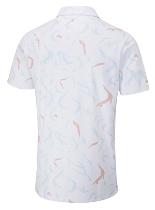 Ping Ephron Printed pánské polo, white/wild salmon multi