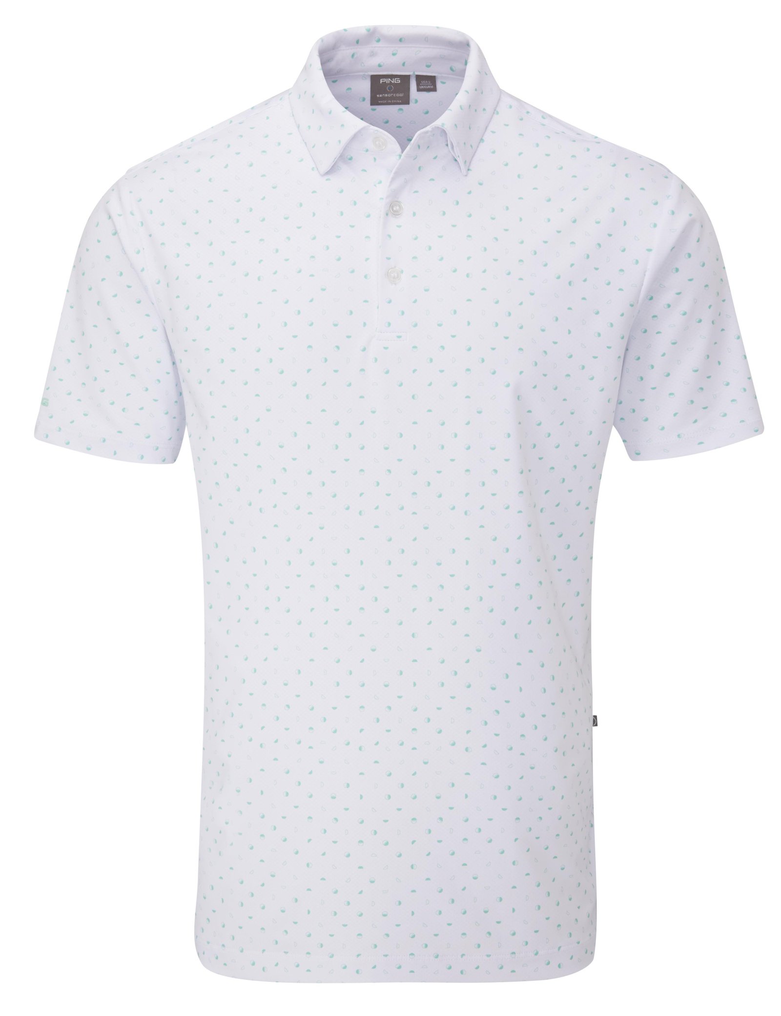 Ping Ephron Printed pánské polo, white/green bay multi