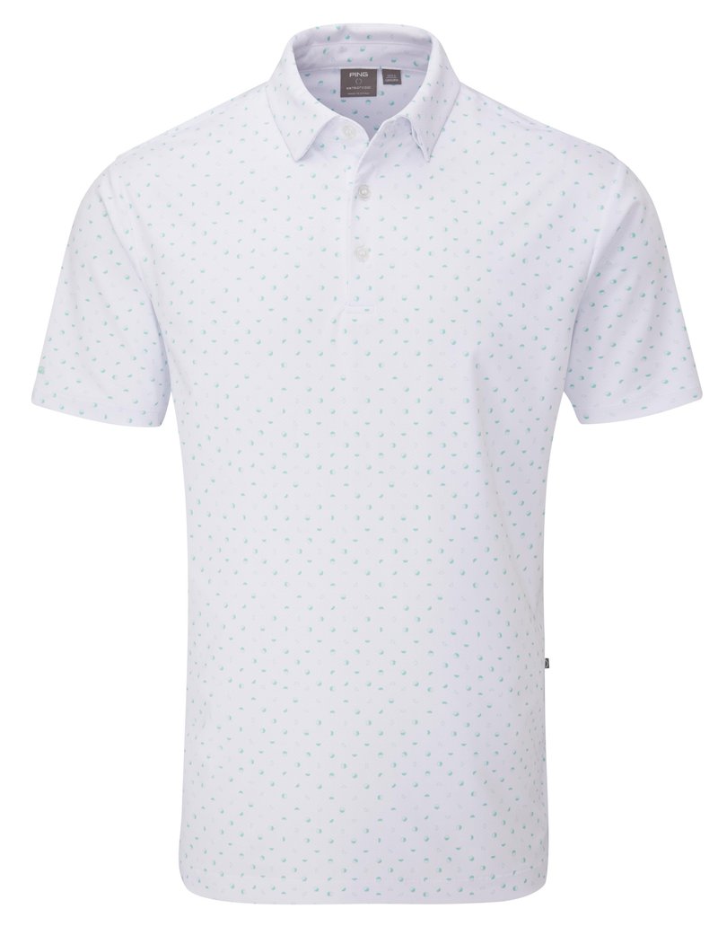 Ping Ephron Printed pánské polo, white/green bay multi