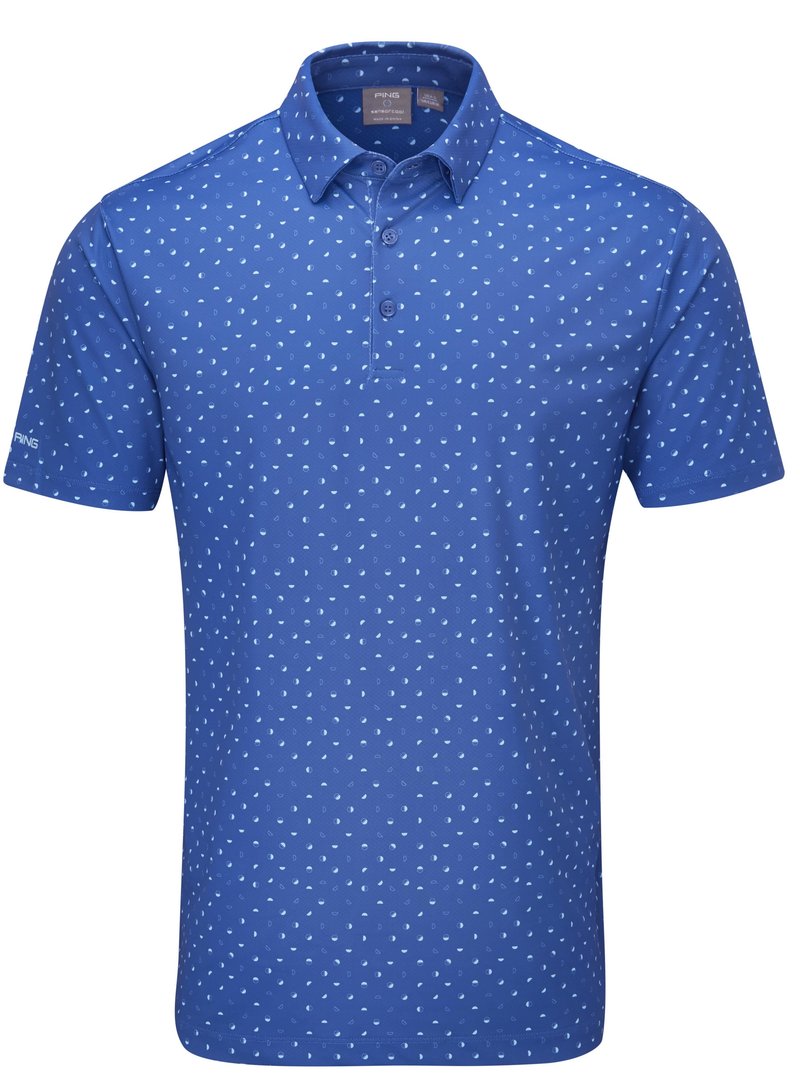 Ping Ephron Printed pánské polo, bright cobalt multi