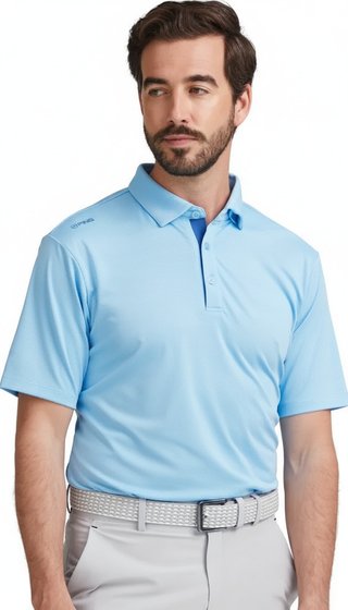 PING Claude Camo Mesh pánské polo, baltic sea