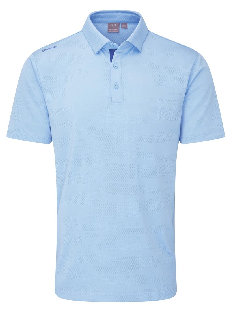 PING Claude Camo Mesh pánské polo, baltic sea