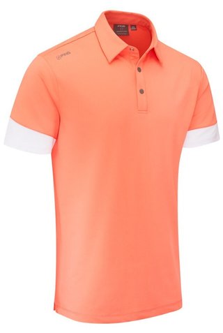 Ping Ty pánské polo, wild salmon/white